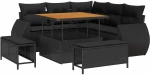 vidaXL Σετ Καναπέ Κήπου με μαξιλάρι 8 pcs Μαύρο συνθετικό ρατάν