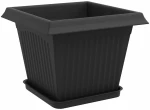 vidaXL Γλάστρες φυτών 6 pcs Μαύρο 28,5 x 28,5 x 22 εκ Πλαστικό