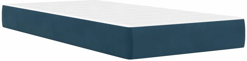 vidaXL Σκελετός κρεβατιού με στρώμα Μπλε 90 x 200 cm Βελούδο