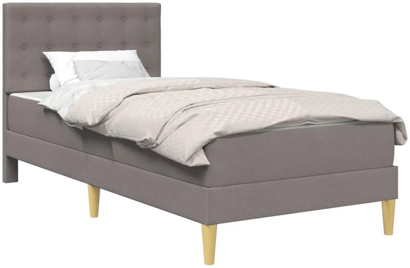 vidaXL Σκελετός κρεβατιού με στρώμα Taupe 90 x 190 cm ύφασμα