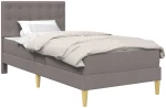 vidaXL Σκελετός κρεβατιού με στρώμα Taupe 90 x 190 cm ύφασμα
