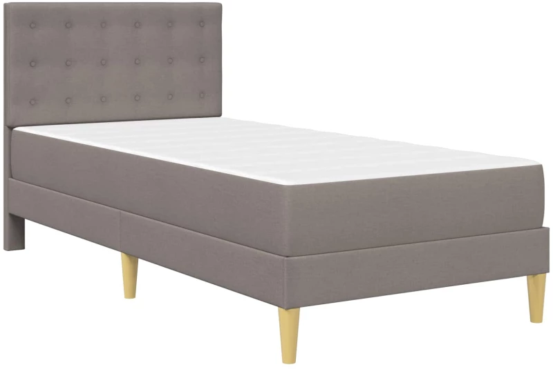 vidaXL Σκελετός κρεβατιού με στρώμα Taupe 90 x 190 cm ύφασμα