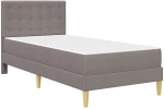 vidaXL Σκελετός κρεβατιού με στρώμα Taupe 90 x 190 cm ύφασμα