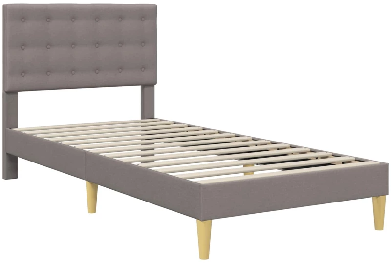 vidaXL Σκελετός κρεβατιού με στρώμα Taupe 90 x 190 cm ύφασμα