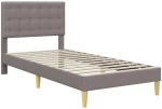 vidaXL Σκελετός κρεβατιού με στρώμα Taupe 90 x 190 cm ύφασμα