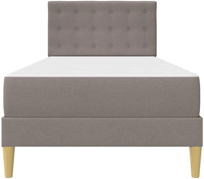 vidaXL Σκελετός κρεβατιού με στρώμα Taupe 90 x 190 cm ύφασμα