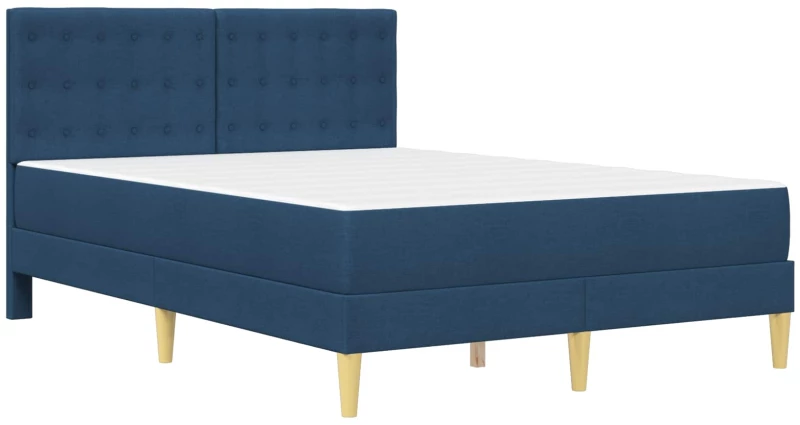 vidaXL Σκελετός κρεβατιού με στρώμα Μπλε 140 x 200 cm ύφασμα