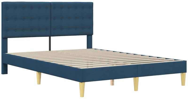 vidaXL Σκελετός κρεβατιού με στρώμα Μπλε 140 x 200 cm ύφασμα