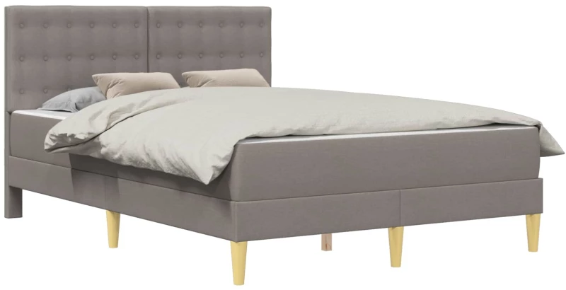 vidaXL Σκελετός κρεβατιού με στρώμα Taupe 140 x 200 cm ύφασμα