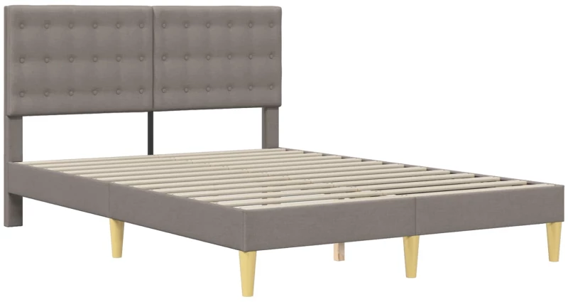 vidaXL Σκελετός κρεβατιού με στρώμα Taupe 140 x 200 cm ύφασμα