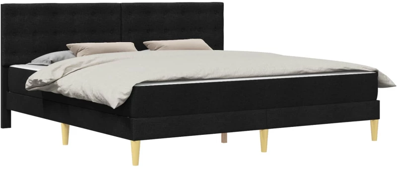 vidaXL Σκελετός κρεβατιού με στρώμα Μαύρο 180 x 200 cm ύφασμα