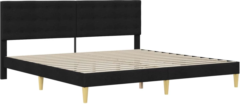 vidaXL Σκελετός κρεβατιού με στρώμα Μαύρο 180 x 200 cm ύφασμα