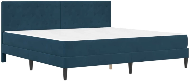 vidaXL Σκελετός κρεβατιού με στρώμα Μπλε 200 x 200 cm Βελούδο