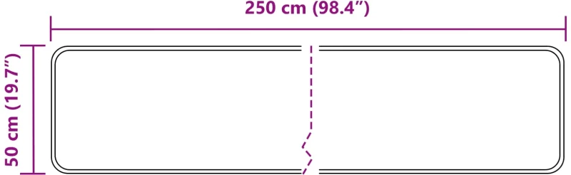 vidaXL Χαλί Runner MARSA Γκρι 50 x 250 εκ. Πολυέστερ και PVC