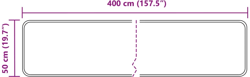 vidaXL Χαλί Runner MARSA Μαύρο 50 x 400 εκ. Πολυέστερ και PVC