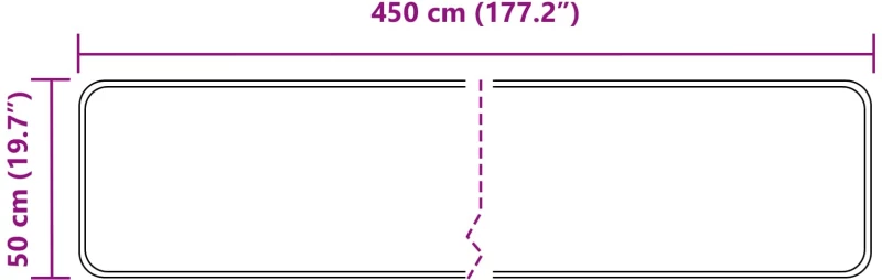 vidaXL Χαλί Runner MARSA Γκρι 50 x 450 εκ. Πολυέστερ και PVC