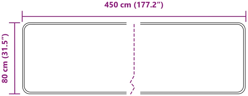 vidaXL Χαλί Runner MARSA Μαύρο 80 x 450 εκ. Πολυέστερ και PVC