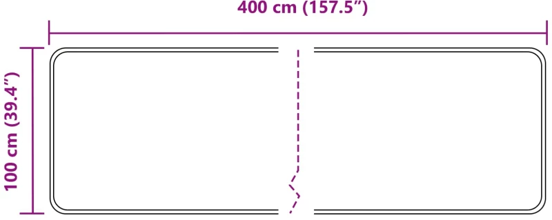 vidaXL Χαλί Runner MARSA Μαύρο 100 x 400 cm Πολυέστερ και PVC