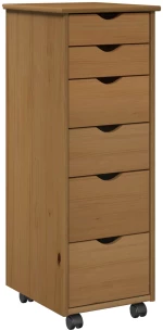 vidaXL Κινητό Ντουλάπι Μέλι Καφέ 34 x 39 x 93,5 εκ Στερεό ξύλο πεύκου