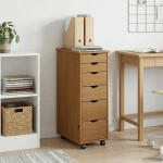 vidaXL Κινητό Ντουλάπι Μέλι Καφέ 34 x 39 x 93,5 εκ Στερεό ξύλο πεύκου