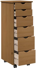 vidaXL Κινητό Ντουλάπι Μέλι Καφέ 34 x 39 x 93,5 εκ Στερεό ξύλο πεύκου