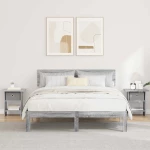 vidaXL Κομοδίνο 2 pcs Γκρίζο Σονομα 41 x 40 x 45 εκ Επεξεργασμένο ξύλο