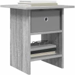 vidaXL Κομοδίνο 2 pcs Γκρίζο Σονομα 41 x 40 x 45 εκ Επεξεργασμένο ξύλο