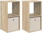 vidaXL Κομοδίνο 2 pcs Δρύς Sonoma 35 x 32 x 68,5 εκ Επεξεργασμένο ξύλο