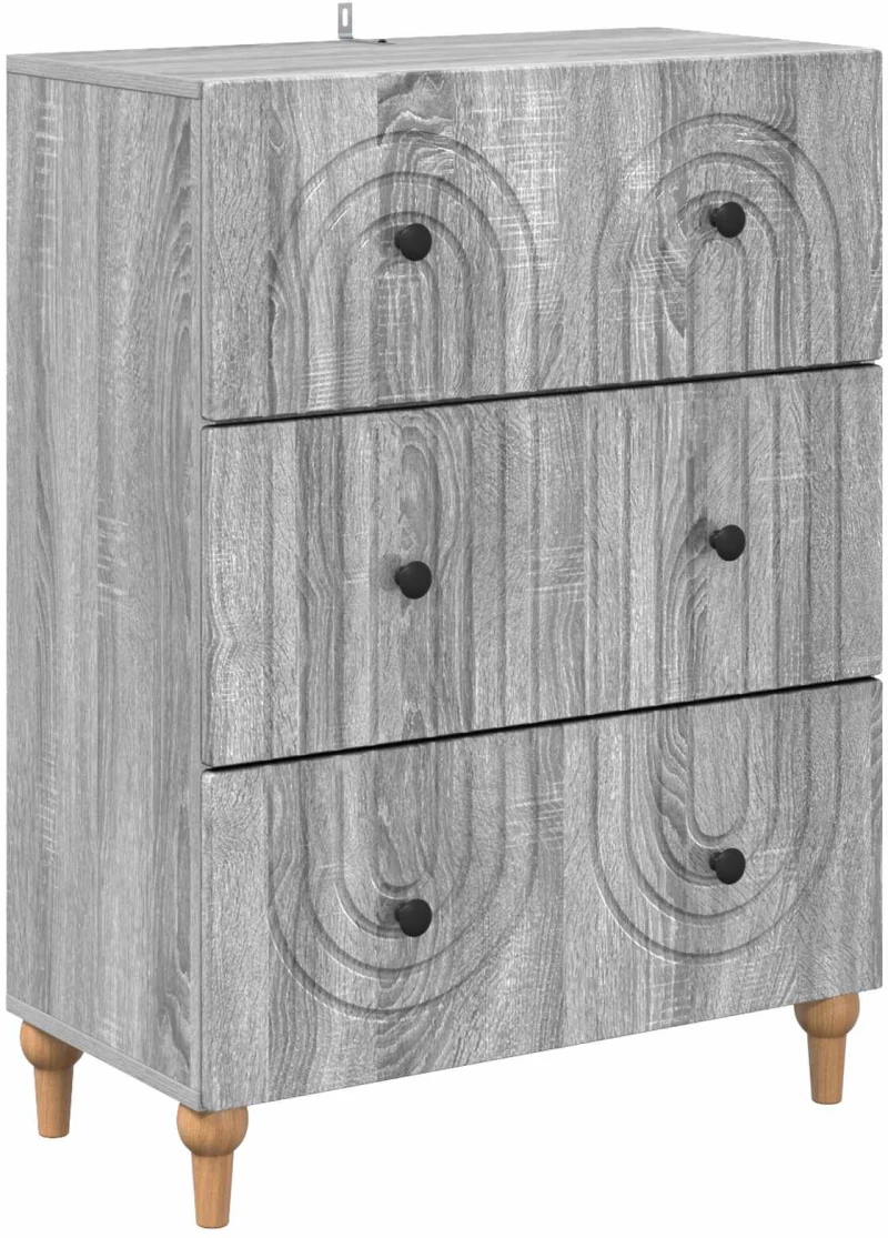vidaXL Ντουλάπι με Συρτάρια Γκρι Sonoma 66 x 34,5 x 90 εκ