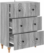 vidaXL Ντουλάπι με Συρτάρια Γκρι Sonoma 66 x 34,5 x 90 εκ