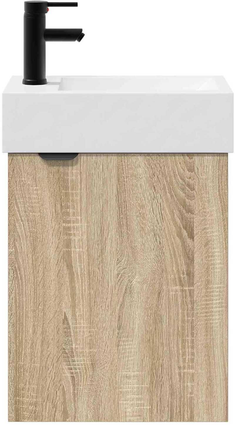 vidaXL Μονάδα μπάνιου με βρύση Sonoma Δρυς 45,5 x 22,5 x 84 εκ