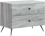 vidaXL Κομοδίνο Γκρι Sonoma 62 x 34,5 x 47,5 εκ Επεξεργασμένο Ξύλο