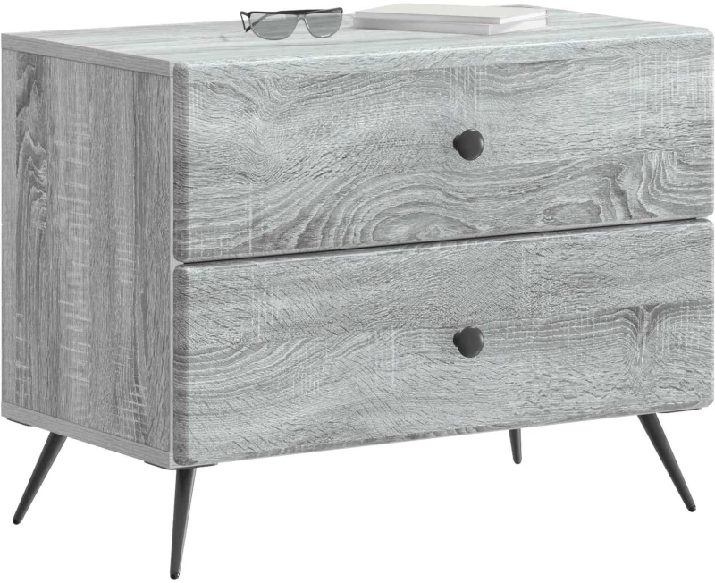 vidaXL Κομοδίνο Γκρι Sonoma 62 x 34,5 x 47,5 εκ Επεξεργασμένο Ξύλο