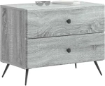 vidaXL Κομοδίνο Γκρι Sonoma 62 x 34,5 x 47,5 εκ Επεξεργασμένο Ξύλο