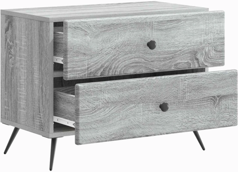 vidaXL Κομοδίνο Γκρι Sonoma 62 x 34,5 x 47,5 εκ Επεξεργασμένο Ξύλο
