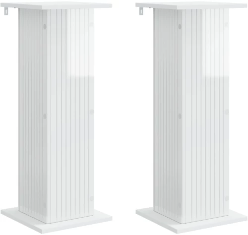 vidaXL Βάση φυτών 2 pcs Γυαλιστερό Λευκό 30,5 x 30 x 80,5 εκ
