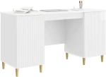 vidaXL Γραφείο Γυαλιστερό Λευκό 142,5 x 50 x 75 εκ. Επεξεργασμένο Ξύλο