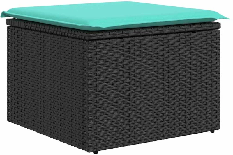 vidaXL Σετ Καναπέ Κήπου με αποθήκευση 5 pcs Μαύρο συνθετικό ρατάν
