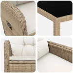 vidaXL Σετ Εξωτερικής Τραπέζης 5 pcs Μπεζ και Κρέμ 150 x 90 x 75 cm