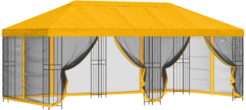 vidaXL Κιόσκι με Πλαϊνές Τοίχους 6 x 3 m Κίτρινο