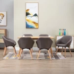 vidaXL Καρέκλες Τραπεζαρίας 6 τεμ. Χρώμα Taupe Υφασμάτινες