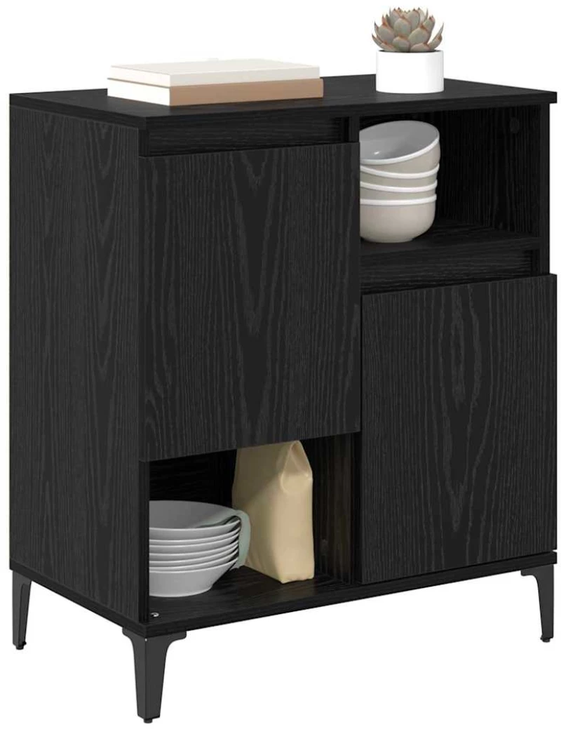 vidaXL Πλαϊνό γραφείο Μαύρη Οξυά 60 x 35 x 70 cm Επεξεργασμένο ξύλο
