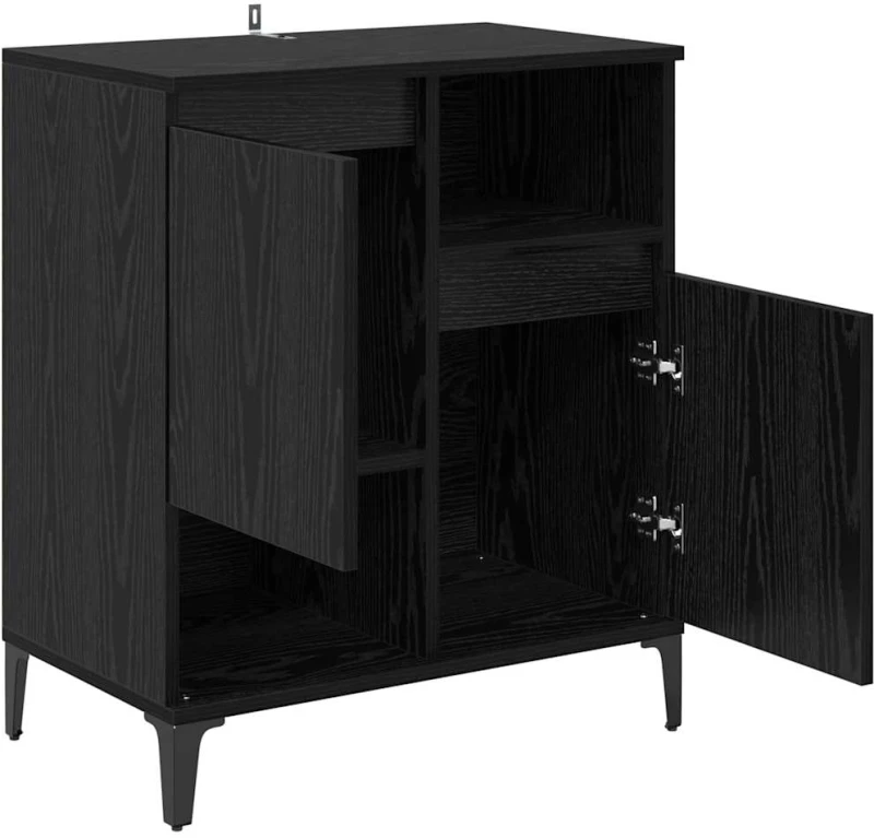 vidaXL Πλαϊνό γραφείο Μαύρη Οξυά 60 x 35 x 70 cm Επεξεργασμένο ξύλο