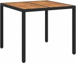 vidaXL Τραπέζι Κήπου Μαύρο 90 x 90 x 75 cm συνθετικό ρατάν