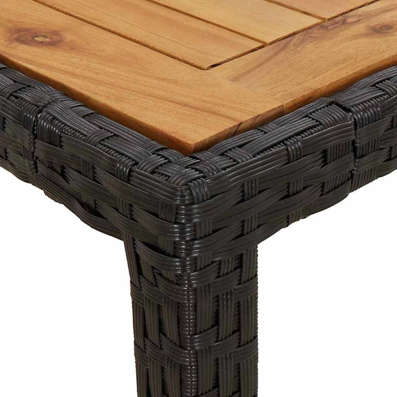 vidaXL Τραπέζι Κήπου Μαύρο 90 x 90 x 75 cm συνθετικό ρατάν