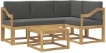 vidaXL Σειρά Καναπέ Εξωτερικού με μαξιλάρι 5 pcs Άσπρο και Ανθρακί