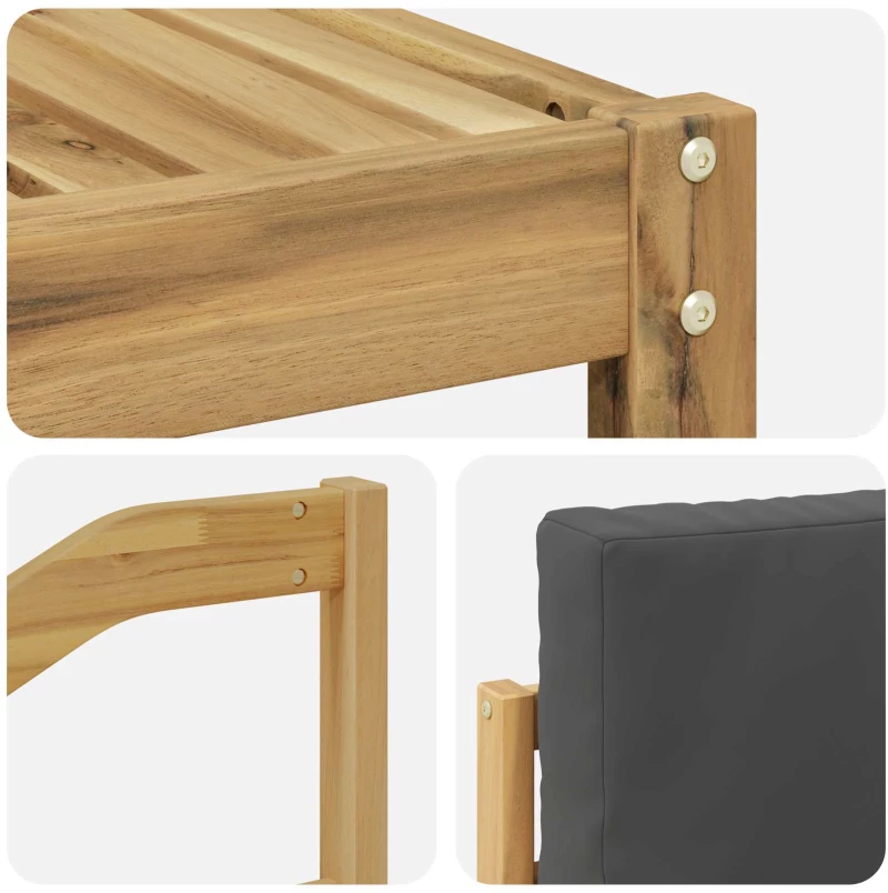 vidaXL Σειρά Καναπέ Εξωτερικού με μαξιλάρι 5 pcs Άσπρο και Ανθρακί
