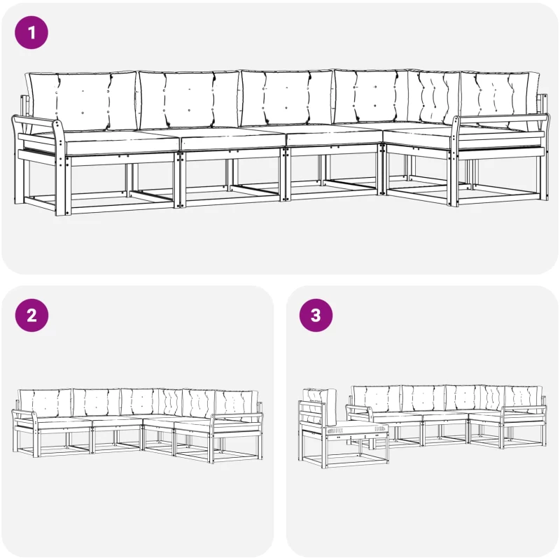 vidaXL Σειρά Καναπέ Εξωτερικού 4 pcs Άσπρο και Ανθρακί Πολυεστέρας