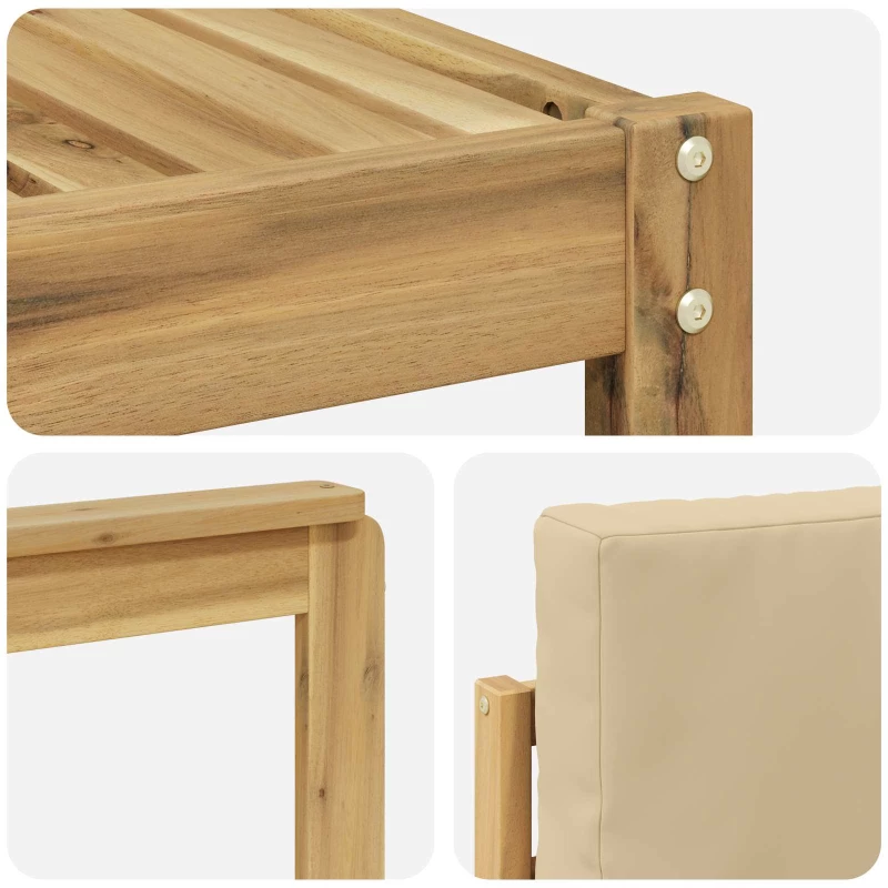 vidaXL Σειρά Καναπέ Εξωτερικού με μαξιλάρι 7 pcs Λευκό και Μπεζ