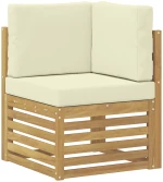 vidaXL Σαλονάκι Γωνιακού Καναπέ με μαξιλάρι 6 pcs Λευκό και Κρεμ